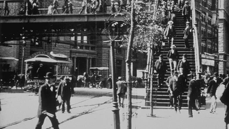 Backdrop from Passengers Descending from the Brooklyn Bridge