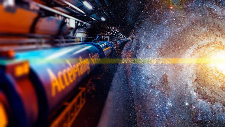 Backdrop from The Hadron Collider: In Search of the Peace Particle