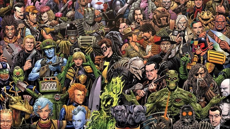 Backdrop from Future Shock! The Story of 2000AD