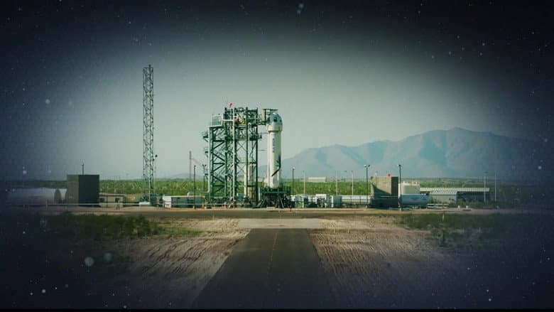 Backdrop from Jeff Bezos in Space Blue Origin Takes Flight