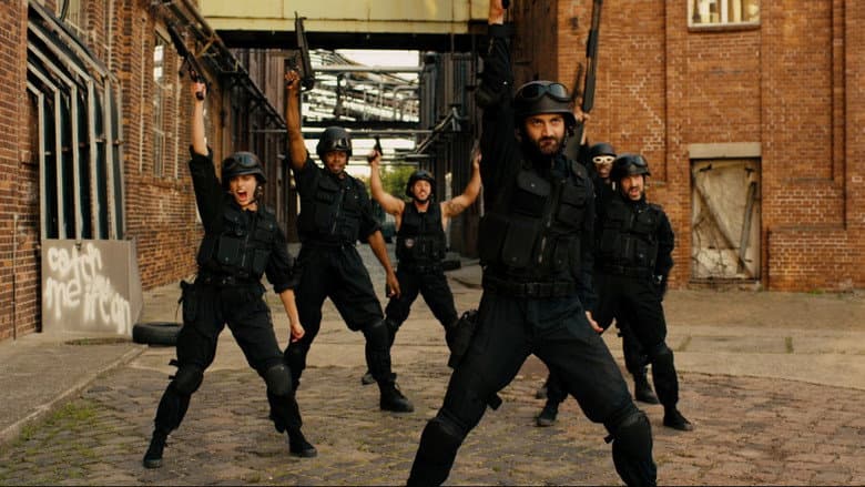 Backdrop from Hard Way: The Action Musical