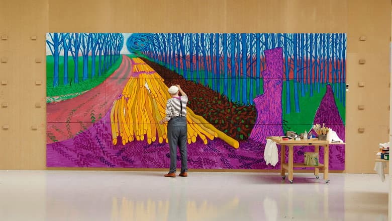 Backdrop from David Hockney at the Royal Academy of Arts