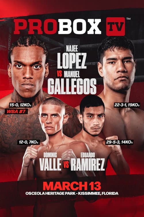 Poster for Najee Lopez vs. Manuel Gallegos