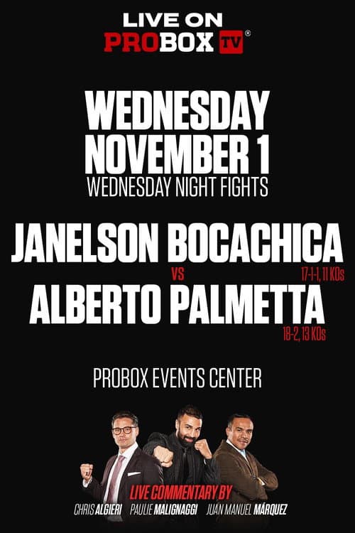 Poster for Janelson Bocachica vs. Alberto Palmetta