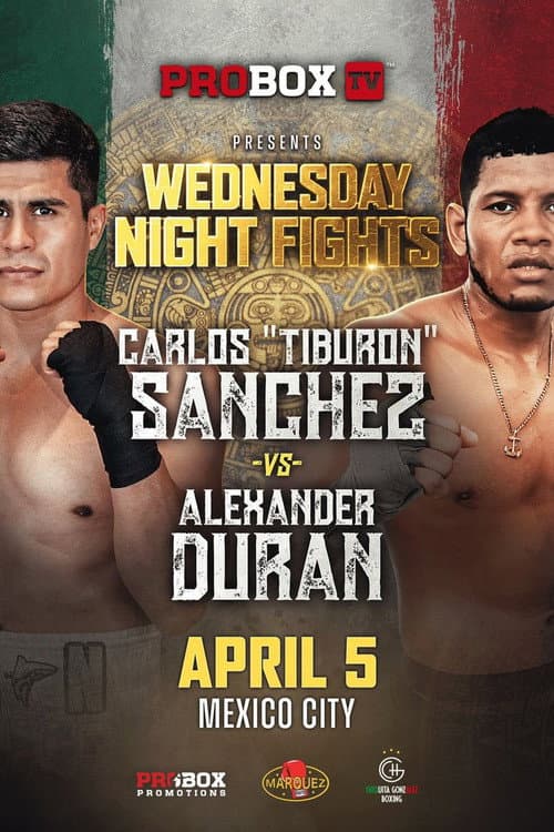 Poster for Carlos Sanchez vs. Alexander Duran