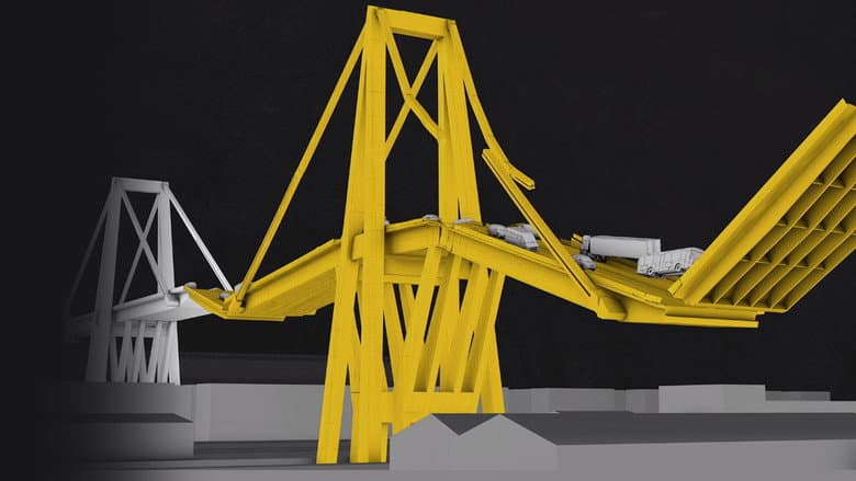 Backdrop from Genoa Bridge Disaster