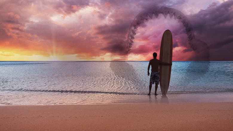 Backdrop from Shark vs. Surfer