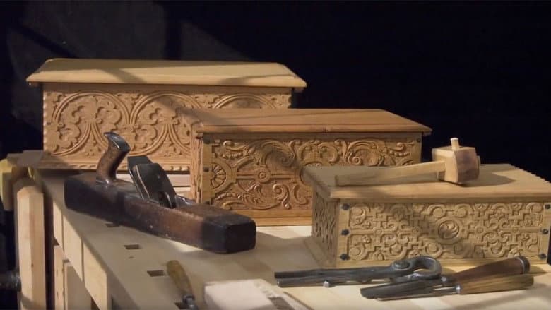Backdrop from 17th Century New England Carving