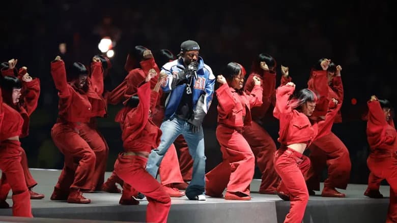 Backdrop from Kendrick Lamar Super Bowl Halftime Show