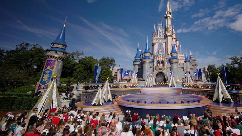 Backdrop from Disney Parks Magical Christmas Day Parade