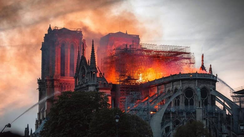 Backdrop from Notre-Dame on Fire