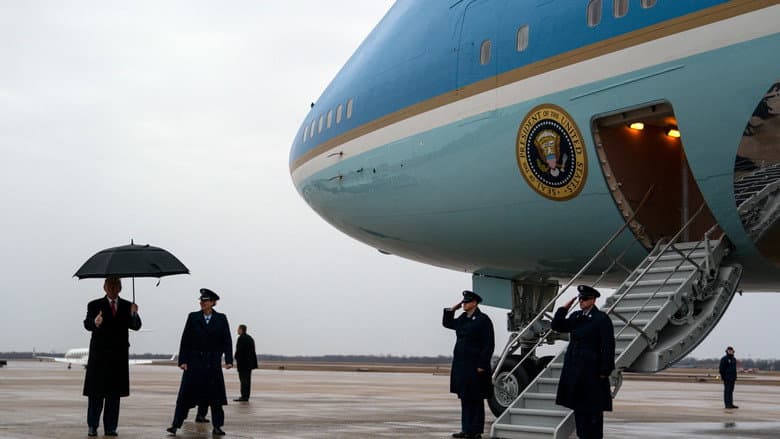 Backdrop from Aboard Air Force One
